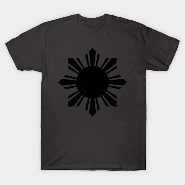 Filipino Vintage Philippines Sun Black Flag T-Shirt by BANWA